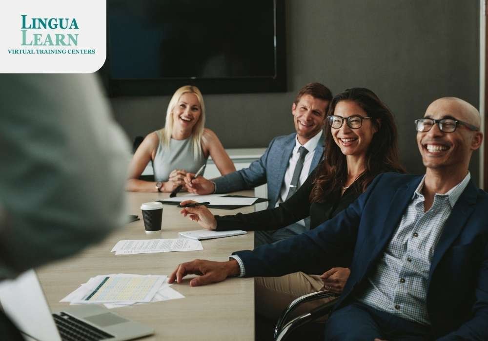 a group of people is on a discussion