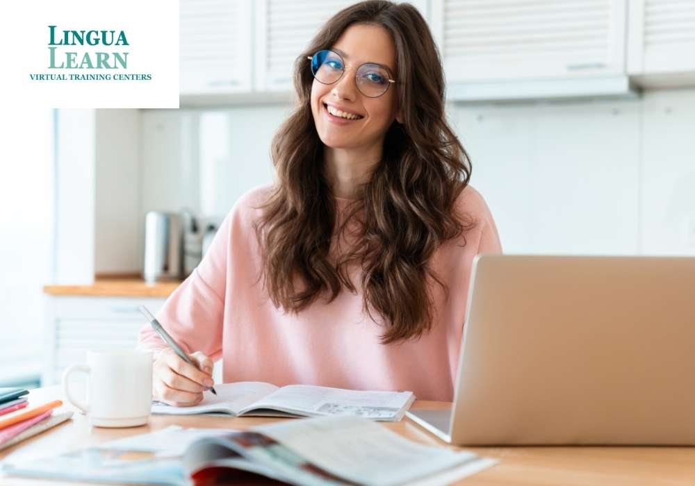 a woman using laptop
