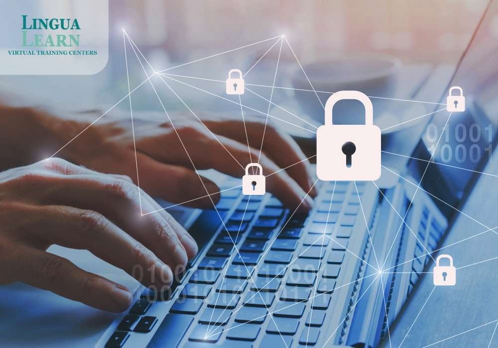 a person typing on a keyboard