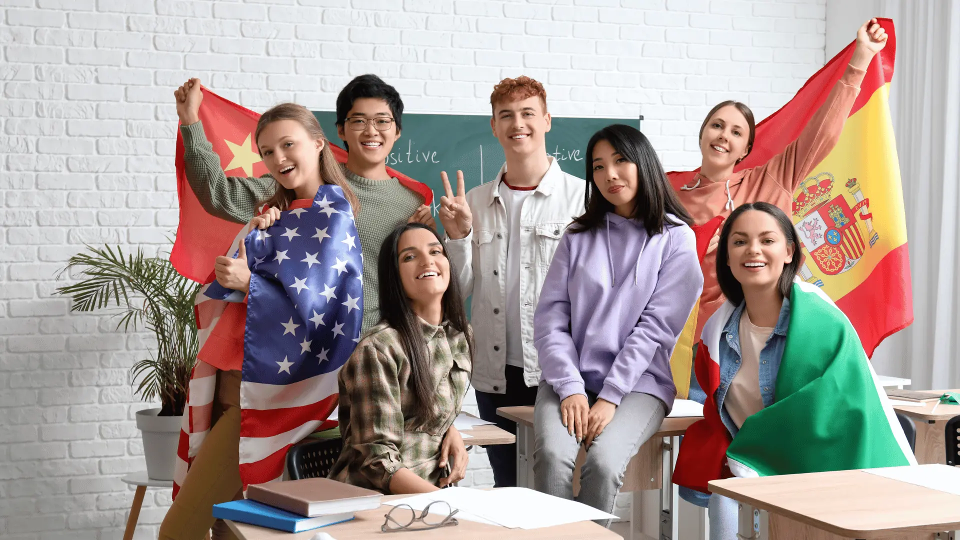 People gather with different flag